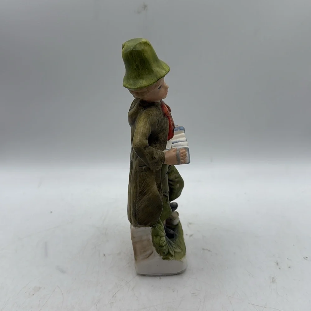 Vintage Wales Boy Accordion Musician Ceramic Figurine Collectible Decor Japan